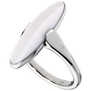 Calvin Klein Silver and White Women's Ring